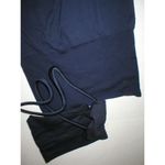 NWT New Womens Designer Acne Blouse Top XS Jersey Navy Blue Belt LS Dark Cotton Photo 7