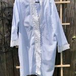 Eileen West | Seersucker Summer Robe Blue & White Size XS Cottagecore (no belt) Photo 0