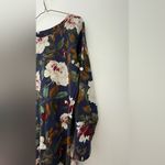 Floral Print Women's Top Blue Size L Photo 1