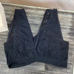 DKNY Black Sheer Unlined Wire Free Lace V Neck Bralette Bra Top M Photo 2