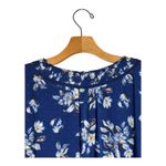 White House | Black Market WHBM Dress Women Large Blue Floral Print Tassel‎ Tie Neck Peasant Boho Mini Photo 5