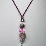 SAQ Art‎ Glass Y Drop Pendant Rope Necklace Pink Photo 0