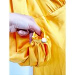 Mac Duggal  55693 Marigold Charmeuse Empire Waist Blouson Long Sleeve Gown 2 Photo 5