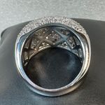 14KT White Gold Dome Diamond Ring Size 8 Silver Photo 3