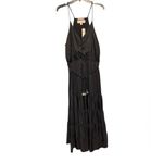 Anthropologie Dolan Left Coast Tiered Maxi Dress Black Size Large Boho NWT Photo 1