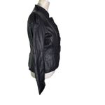 White House | Black Market NWT WHBM Leather Peplum Jacket Black Size M Photo 4