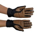 Sheer Energy 1990s Vintage Black & Brown Leather Riding Gloves Women's Retro Blue Photo 4