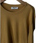 Double Zero Mustard Yellow Crew Neck Cropped Jersey Knit Sweater Top Large NEW Photo 3