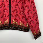 Icelandic Design Womens Zip Up Wool Textured Sweater Jacket Red Size M Photo 6