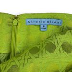 Antonio Melani NWOT  Straight Skirt | 8 | Green Metallic Geometric Retro Inspired Photo 3