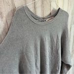 Philosophy  Gray Ribbed Batwing Drop Shoulder Exposed Zipper Sweater Photo 1