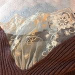 Madison & Berkeley Mauve Cold Shoulder Sweater w/ Peekaboo Lace Photo 4