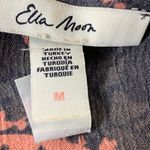 Ella Moon BOHO Earth Tones Paisley Lace Up Tunic Blouse Top Gray & Orange Medium Photo 7