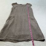 Lungo L’arno Made in Italy 100 % Linen Taupe/Fango Sleeveless Dress Size S Tan Photo 3