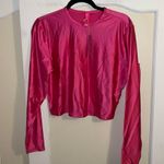 SKIMS NWT  Neon Pink Shine Jersey Size 3X Long Sleeve Crop Top Photo 1