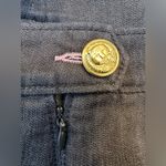 Lilly Pulitzer Vintage Skirt Dark Gray Twill Denim Pencil Lion Button Size 8 Med Photo 4