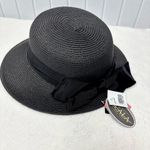 Scala  Wide edge Black Ribbon-Trimmed Sun Straw Hat,  
One Size‎  NEW Photo 3