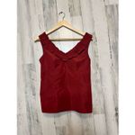 Ann Taylor  Red Ruffle V Neck Sleeveless Blouse Top Career Work Office Size 2 Photo 4
