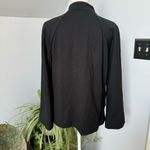 Carlisle  Black Leather Mixed Media Jacket w/ Mandarin Collar‎ size 8 Photo 2