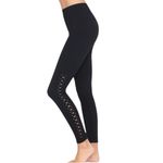 Spiritual Gangster NEW  Self Love Seamless Black Pointelle Leg Design Leggings Photo 2