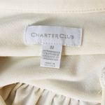 Charter Club  Medium Shirt Beige Blouse Black Tie Photo 2