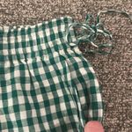 J.Crew NWT Green and White Linen Gingham Shorts Sz M Photo 4