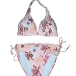 Sunsets Sea Siren Lily Cone Together Bikini Top & Bottom size Large Pink Photo 0