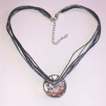 Gaudi Black Gray CZ Rhinestones Shimmer Enamel Pendant Boho Necklace Photo 4