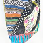 Boho Sugar Skull Shoulder Bag Patchwork Hippie Festival Purse Hobo Crossbody White Photo 2