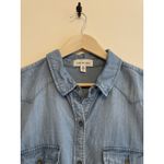 Cloth & Stone  Chambray Button Up Shirt Women XL Western Prairie Collared Blue Photo 1