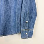 Untuckit for Her Serena Shirt Blue Denim Cotton Western Long Sleeve Snap Size 6 Photo 5