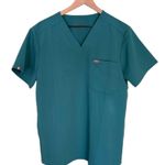 FIGS Chisec Technical Collection Three Pocket Scrub Top Green Blue Small Photo 0