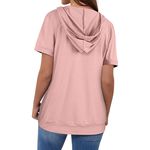 Pink Leopard Mama Drawstring Half Zip Up Pullover Sweatshirt Top with Pockets M Size M Photo 3