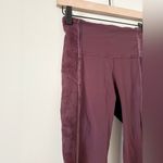 Lululemon  Wunder Under Crop High Rise Legging in Burgundy with Velvet - Size 4 Photo 1