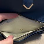 Vintage Moroccan Navy Blue Leather Wallet with Coin Kiss Photo 6
