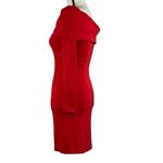 French Connection  SZ 6 Bodycon Dress Off-Shoulder Cowl Neck Stretch Long Sleeve Photo 4