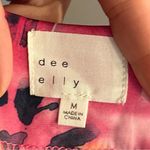 Dee Elly  Women’s Pink Floral Pink Satin Sleeveless Cowl Neck Midi Dress Size M Photo 2