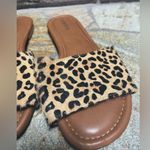 Torrid leopard print calf hair slide sandals 8 tan black Photo 2