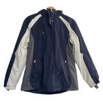 DUNBROOKE Asurion Women’s Logo Hooded Jacket Size Small Blue & White Photo 0