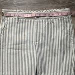 CAbi  Tick Tock Cropped Cream & Navy Blue Striped Trouser Pants 6 Photo 5