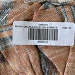 New Lulus double V neck tie back cover up dress dusty orange/blue/white size XS Orange Photo 3