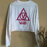 Vans Womens  66 Supply Triangle Pink/White Crop Top Longsleeve Shirt Photo 6