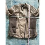 Montanaco Tan Brown Faux Leather Moto Style Jacket with Cabled Panel Inserts XL Photo 5