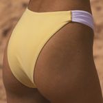 Lulus Yellow White Trim Bikini Bottoms Swimsuit Beach Vacation Size M Photo 6