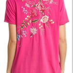 Johnny Was  Pink Floral Embroidered Tee Photo 1