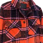 BLANKNYC Plaid Jacket Shacket Womens XS Orange Black Preppy Boho Casual Classic Photo 6
