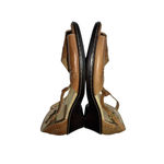 Softspots Tan Leather Peep Toe Slingback Wedge Sandals Women’s 11W Comfort Brown Size 11 Photo 6