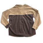 easel NWT  size M corduroy patchwork oversized shirt/jacket brown tan 100% cotton Photo 7