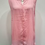 Adrienne Vittadini  Pink Sleeveless Semi Sheer Blouse with Silver Metal Keyhole Photo 4