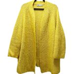 ZARA Chunky Knit Cardigan Sweater Oversized Mustard Yellow Open Front Sz Medium Photo 0